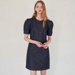 [에프코코로미즈] Ivy romantic sleeve P denim dress NA - 주식회사 서울쇼룸 [에프코코로미즈] Ivy romantic sleeve P denim dress NA