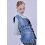 [차미즈] Classic cutting denim vest_Medium blue - 주식회사 서울쇼룸 [차미즈] Classic cutting denim vest_Medium blue