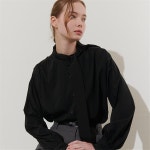 [카미노] RIBBON SHIRRING BLOUSE BLACK - 주식회사 서울쇼룸 [카미노] RIBBON SHIRRING BLOUSE BLACK