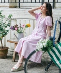 [메타퍼] MET puff sleeve long dress pink - 주식회사 서울쇼룸 [메타퍼] MET puff sleeve long dress pink