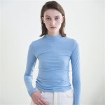 주식회사 누베베 | [누브] Back Open Slim T-Shirts - Sky Blue - 주식회사 패션지오 [누브] Back Open Slim T-Shirts - Sky Blue
