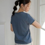 [랑파랑파] ORGANIC COTTON RINGER TOP_TEAL BLUE - 주식회사 서울쇼룸 [랑파랑파] ORGANIC COTTON RINGER TOP_TEAL BLUE