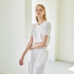 주식회사 누베베 | [누브] Puff Sleeve T-Shirt - White - 주식회사 패션지오 [누브] Puff Sleeve T-Shirt - White