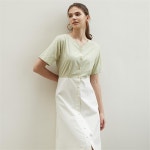 [에프코코로미즈] color P round neckline dress MT - 주식회사 패션지오 [에프코코로미즈] color P round neckline dress MT
