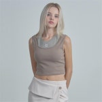 [무아르모아] Double sleeveless top - beige - 주식회사 서울쇼룸 [무아르모아] Double sleeveless top - beige