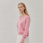 [엽페] V LINE KNIT_PINK - 주식회사 패션지오 [엽페] V LINE KNIT_PINK