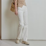 [라이] LIE 컷팅 디테일 데님 팬츠 화이트 - 주식회사 패션지오 [라이] LIE 컷팅 디테일 데님 팬츠 화이트