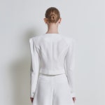 [라이] LIE 웨이브 패널 자켓 화이트 - 주식회사 패션지오 [라이] LIE 웨이브 패널 자켓 화이트