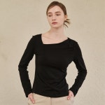 주식회사 누베베 | [누브] Unbalanced long Sleeve T-Shirts - Black - 주식회사 패션지오 [누브] Unbalanced long Sleeve T-Shirts - Black