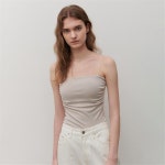 [카미노] SHIRRING CAP SLEEVELESS BEIGE - 주식회사 패션지오 [카미노] SHIRRING CAP SLEEVELESS BEIGE