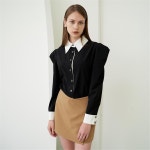 [와이제이] WHITE COLLAR BLACK SHIRTS - 주식회사 패션지오 [와이제이] WHITE COLLAR BLACK SHIRTS