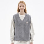 [샐러드볼즈]SIGNATURE LOGO KNIT VEST_GREY - 주식회사 서울쇼룸 [샐러드볼즈]SIGNATURE LOGO KNIT VEST_GREY