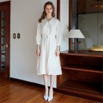 [에프코코로미즈] white big collar race dress WH - 주식회사 서울쇼룸 [에프코코로미즈] white big collar race dress WH