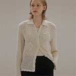 [블랭크03] cotton crochet knit jacket (ecru) - 주식회사 서울쇼룸 [블랭크03] cotton crochet knit jacket (ecru)