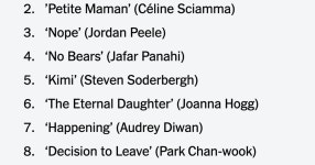 뉴욕타임즈 선정 2022년 최고의 영화 10 - 세리에매니아