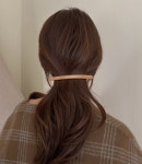 베네노 씨니 얇은 직사각우드 자동헤어핀 [3colors]