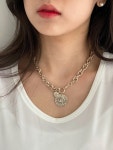 키메라제이 멀티링크 굵은 체인 빅코인 메달 목걸이 2color