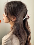 키메라제이 노블체크 반달 올림머리 헤어 집게핀