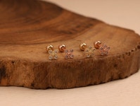 블루탱 [전체14k] 메리골드 꽃잎 4장 5장 골드 피어싱 귀걸이 2type