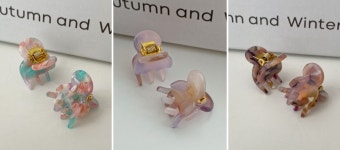 키메라제이 미니마블 헤어 집게핀 2피스 세트 17color