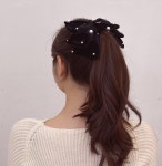 더노블 [무배/더노블제작] 3단 새틴 빅사이즈 너플펄 벨벳 왕리본 헤어핀