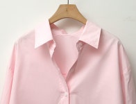 살롱드쥬 여성 봄 셔츠 하늘색 화이트 핑크 셔츠 블라우스 바스락 오버핏 롱 셔츠 남방