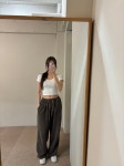 키레브 [UNISEX] 피그먼트 스트링 와이드 트레이닝 팬츠
