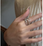 오케이지주얼리 (925실버)매듭 꼬임 두줄 교차 오픈링 반지