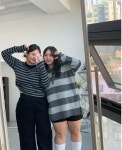 힙온 마요 스트라이프 카라 롱 니트 2color / 66사이즈 77사이즈 88사이즈 빅사이즈