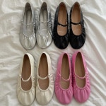 빌리밥 셔링 메리제인 라운드토 큐티 플랫슈즈