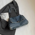 제이핏걸 여성 청 데님 버클 크로스백 숄더백 가방
