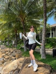 비바럽 [MADE]탄탄한 3부 워터 레깅스[Y존프리/래쉬가드/하이웨스트/비치웨어/블랙/비키니/크롭/워터파크] SW20281F