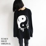 FUNKY FRUIT | 라쿠텐 일본: 머 쉬 음과 빅 사이즈 롱 T 셔츠 XXL 큰 컷 소 우 상판 중화 중국 잉 양 로고 올 시즌 블랙 화이트 nc-069-lt