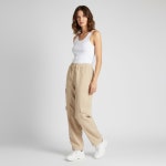 가니 워시드 코튼 캔버스 엘라스틱 커브 팬츠 F8073 531