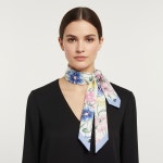 살바토레 페라가모 페라가모 32 0966 0780230 (320966 780230) 부케 프린트 스키니 트윌 실크 스카프