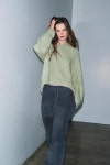 스페인샵 자라 비대칭 헴 라운드넥 청키 니트 스웨터 6771/003/982 SEA GREEN