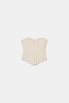 스페인샵 자라 하트넥 오프숄더 코르셋 탑 4661/057/450 BEIGE