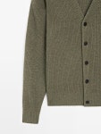 스페인샵 마시모두띠 울 블렌드 브이넥 니트 가디건 1122/238 GREEN MARL