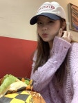 심플리 빈티지 라벤더 시스루 케이블 라운드 여리핏 니트 스웨터