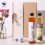 국산 저온착유 참기름 다시마식초 300ml 2병 선물 세트 [ 농부플러스 ]... 국산 저온착유 참기름 다시마식초 300ml 2병 선물 세트 [ 농부플러스 ]