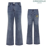 팬츠_GN - 이마트몰, 원하는 상품을 원하는 시간에 쓱, 이마트몰 크로커다일레이디 (CLESDP103) 와이드핏 뒤포켓 자수 데님 팬츠_GN - 이마트몰