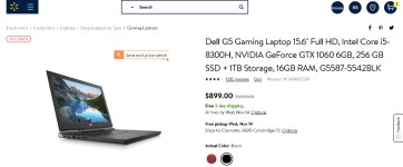 6; Full HD, Intel Core i5-8300H, NVIDIA GeForce GTX 1060 6GB, 256 GB SSD + 1TB Storage, 16GB RAM, G5587-5542BLK