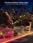 Govee Smart Outdoor String Lights H7021, RGBIC Warm White 96ft (2 Ropes of 48ft) LED Bulbs for Christmas Decorations Outdoor... 