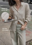 흐르는결(Flowing Texture Hanok) | 슬로우앤드 [오늘드림🚚] made. 톤앤결 내츄럴 플로우셔츠 - 2 color
