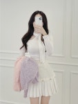 쏠바비 4color[러블리룩/Highquality] 코튼캔디 퍼 말랑 크롭 단추 털 가디건