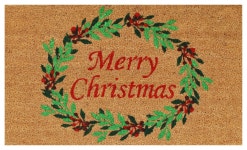 Christmas Wreath Doormat - Contemporary - Doormats - by Home & More