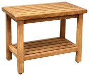 Asta Coast Teak Shower Bench with Shelf - Contemporary - Shower Benches & Seats - by Asta Furniture