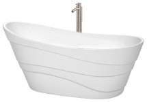 Kari 67 Freestanding White Bathtub with Options - Contemporary - Bathtubs - by Wyndham Collection