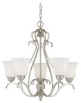 Hartford 5-Light Chandelier Satin Nickel - Traditional - Chandeliers - by VaasuHomes