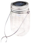 NITESHINE Solar LED Mason Jar With Hook - Rustic - Outdoor Table Lamps - by Touch of ECO